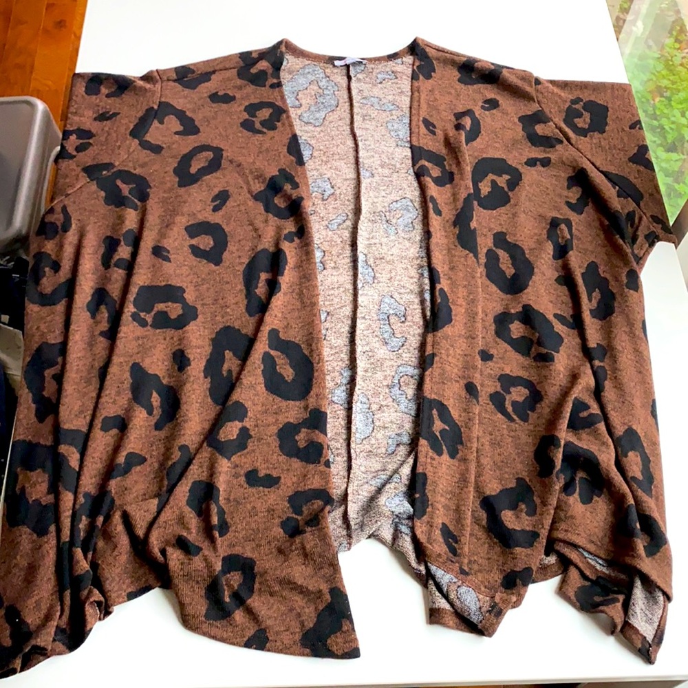 White Birch You Drive Me Wild Brown Leopard Cardigan